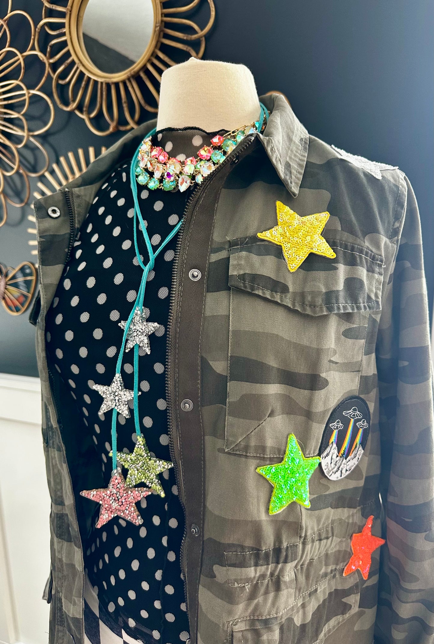 Star On Blue Leather