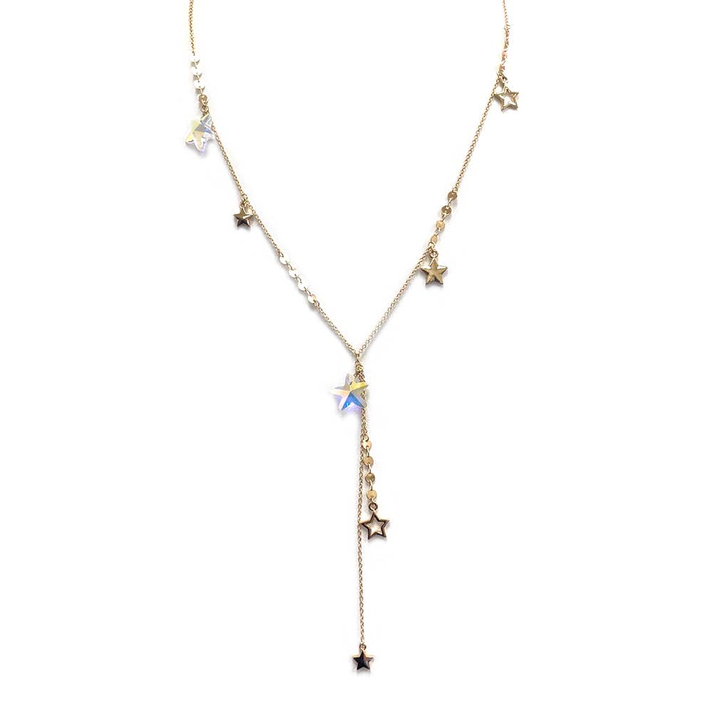 Y Shape Long Length ⭐️ GOLD/CLEAR-AB