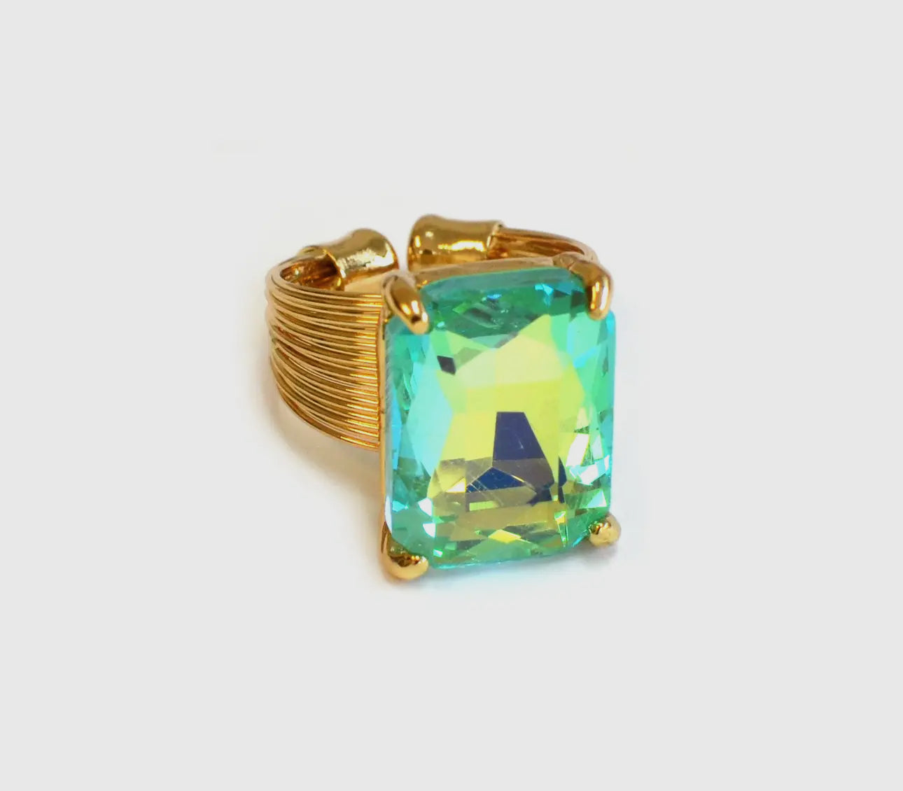 Square cut cocktail ring