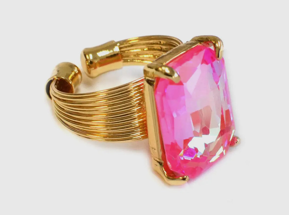 Square cut cocktail ring