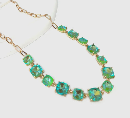 Neon Mint Rocks Necklace