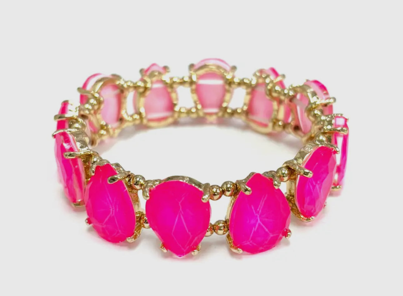 Neon Pink Stretch Braclet