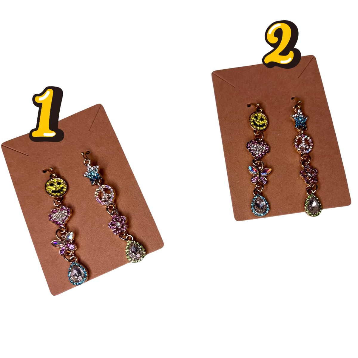 Smile Peace Love Butterfly Earrings