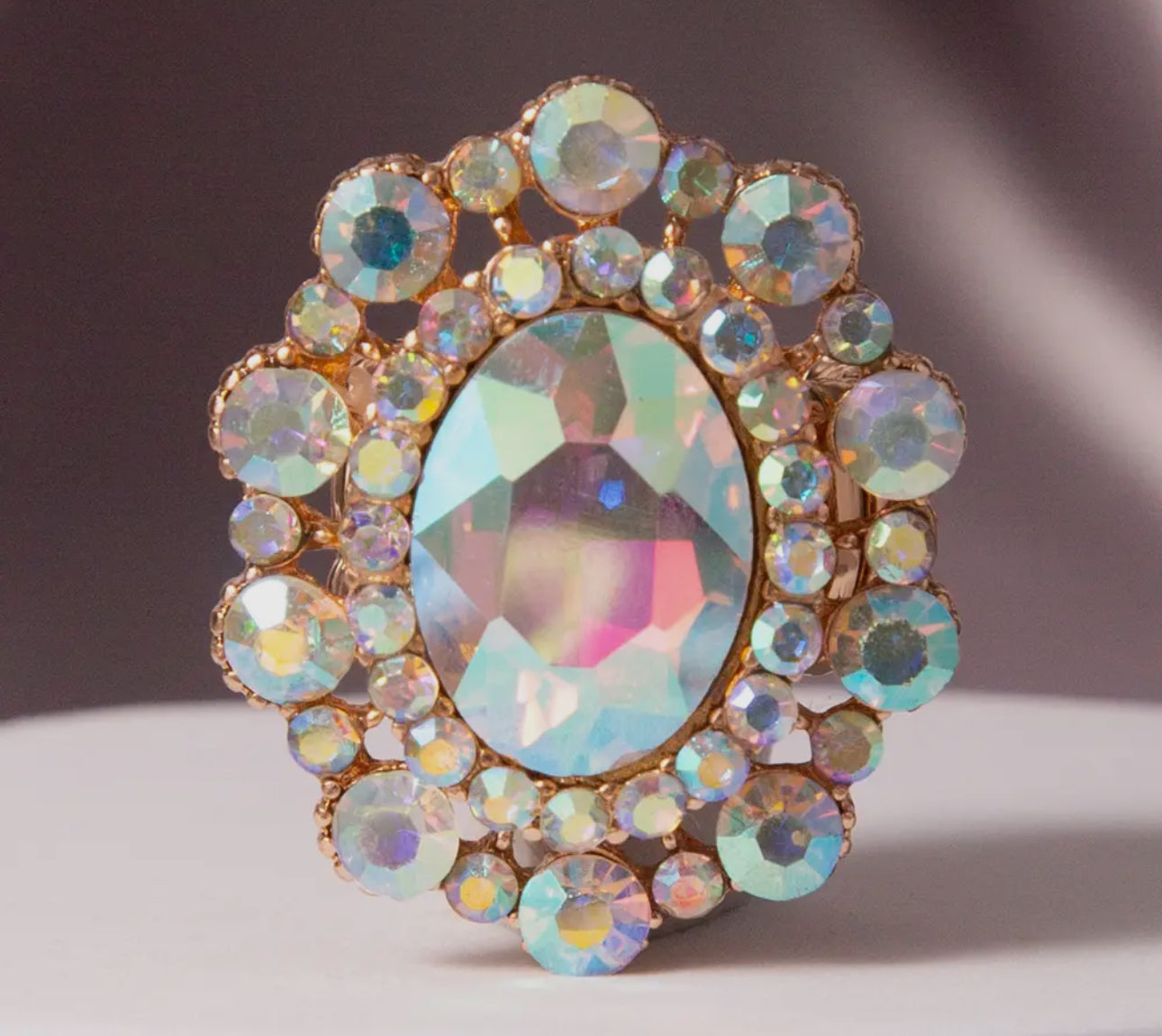 Stretch cut glass ring was so much style