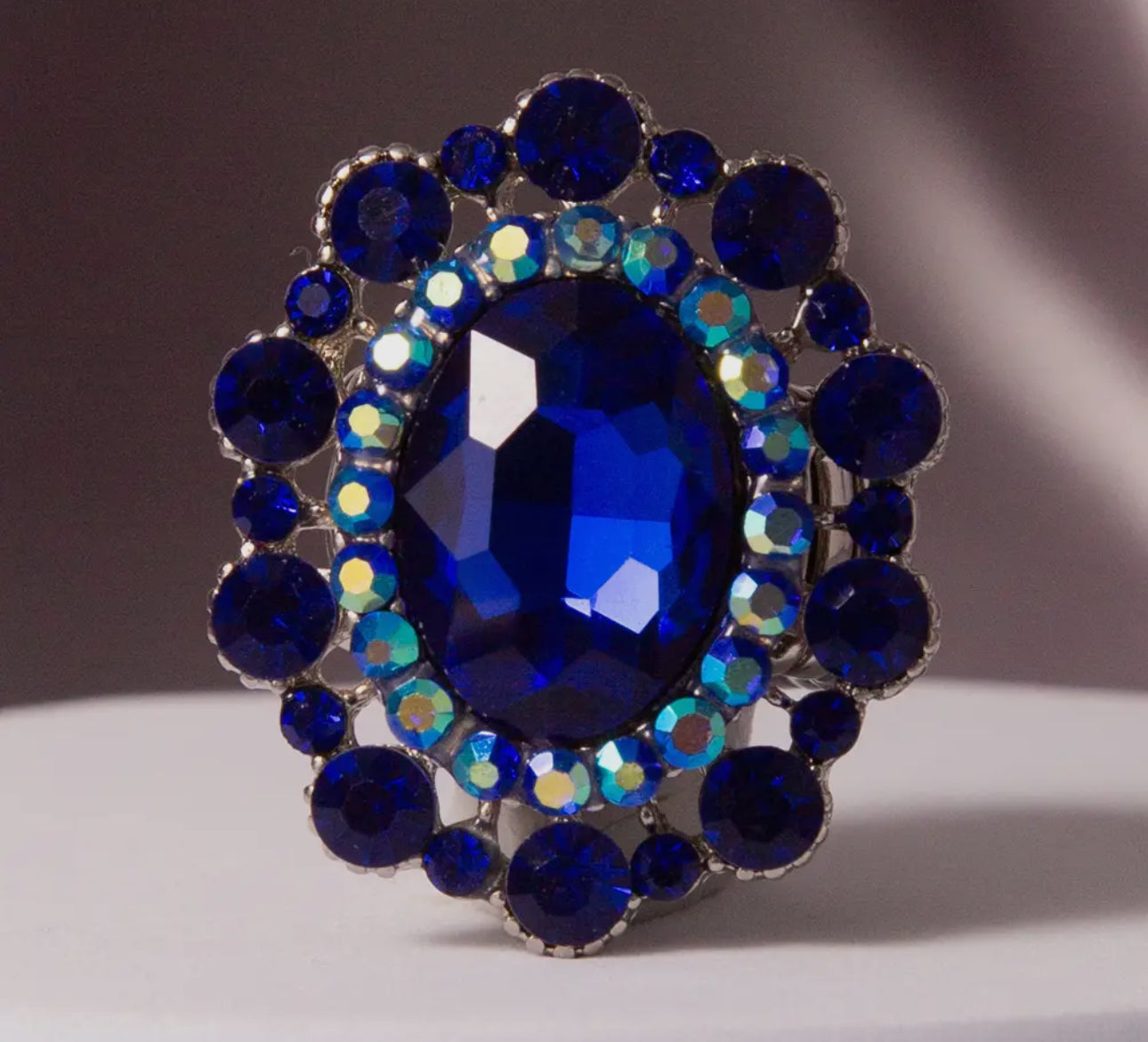 Stretch cut glass ring was so much style