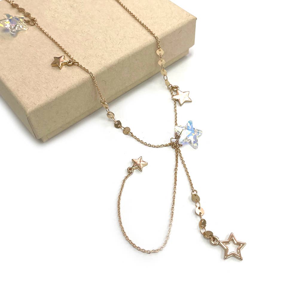 Y Shape Long Length ⭐️ GOLD/CLEAR-AB