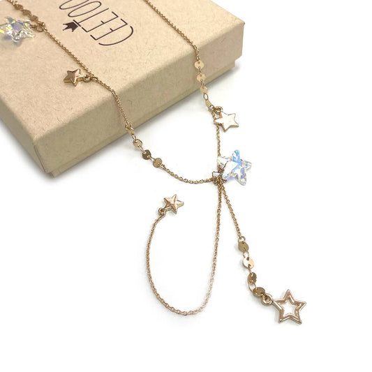 Y Shape Long Length ⭐️ GOLD/CLEAR-AB