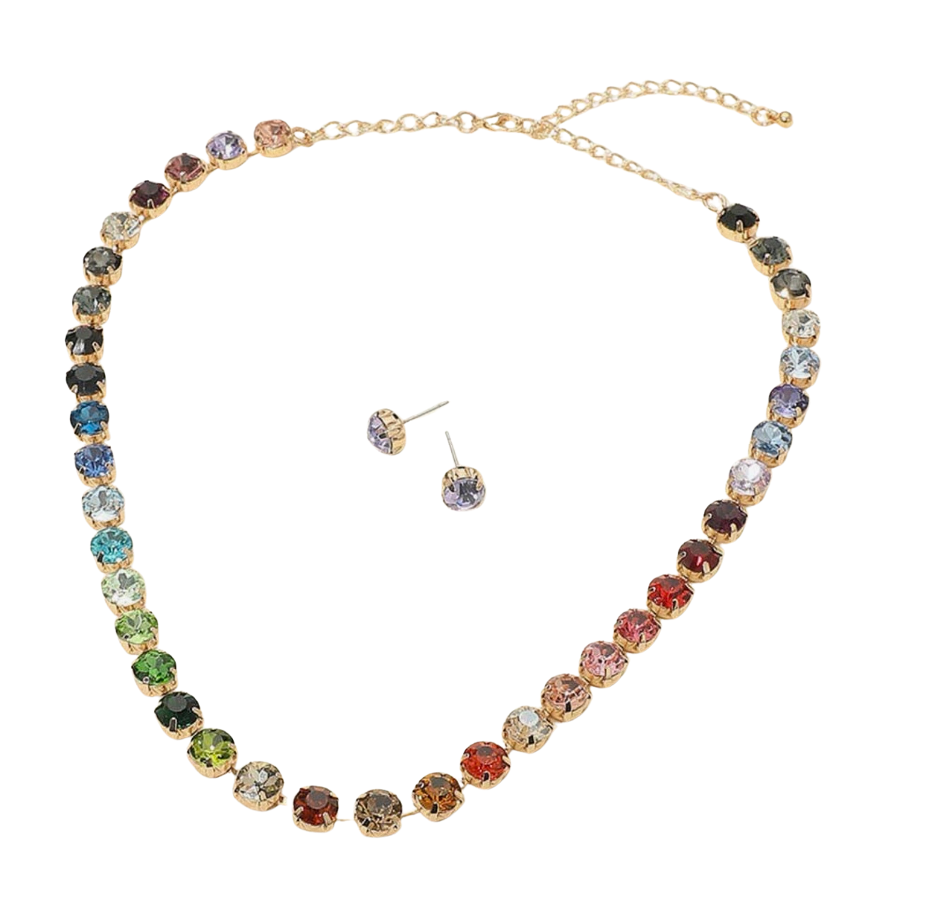 Rainbow Rhinestone necklace