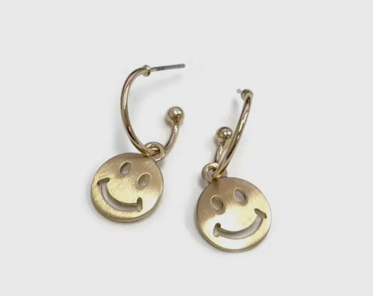 Smile Small Dangling Hoop