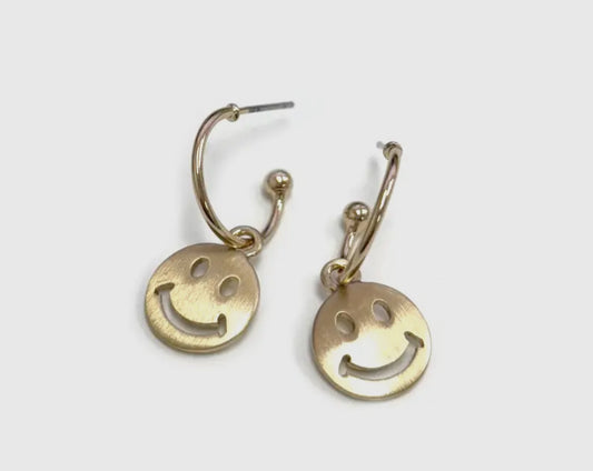 Smile Small Dangling Hoop