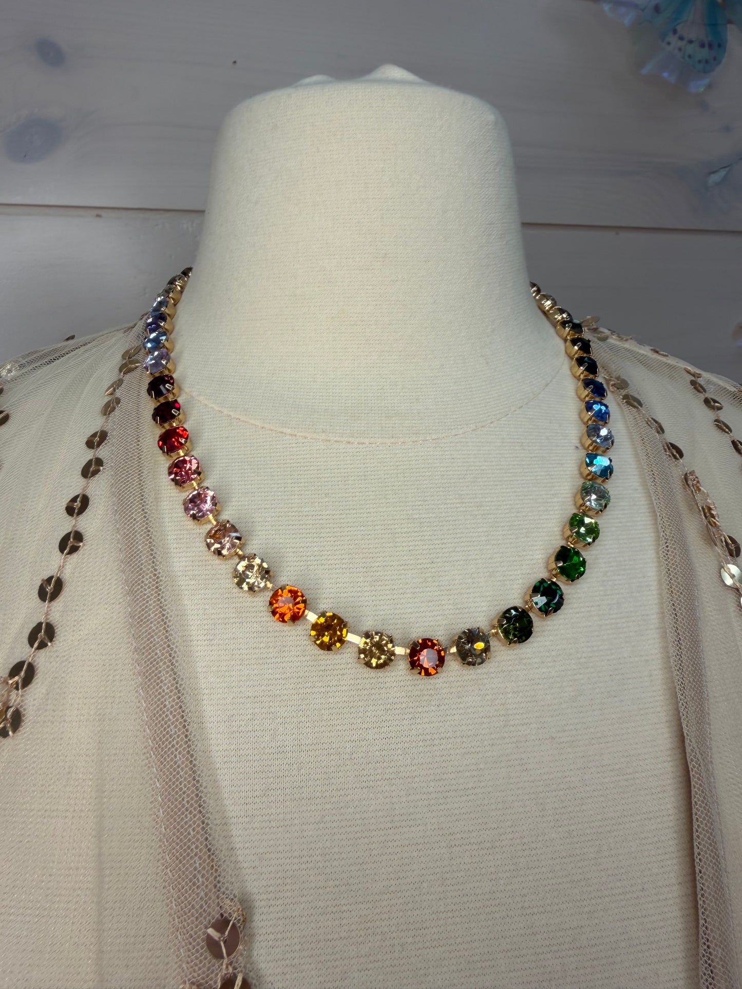 Rainbow Rhinestone necklace