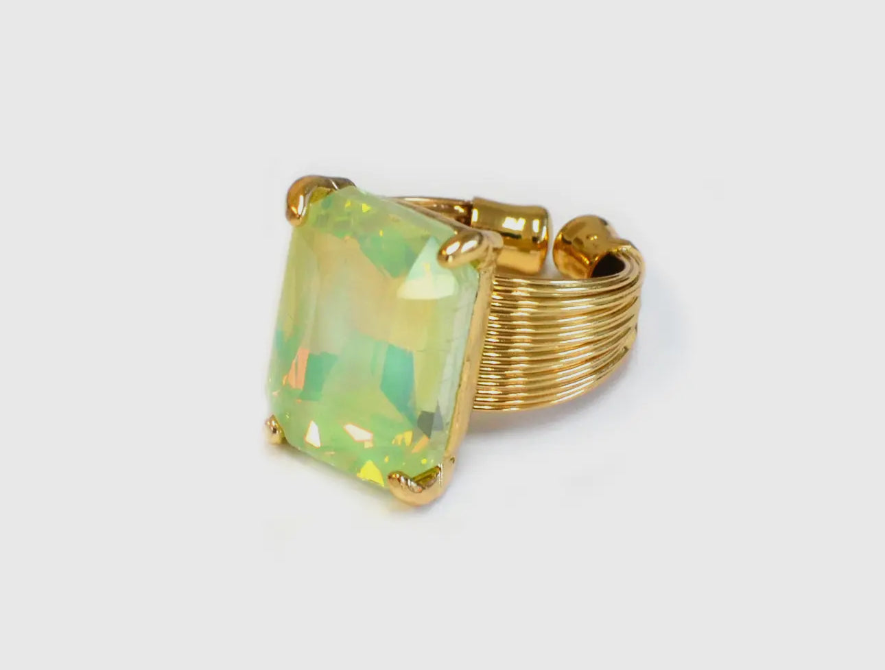 Square cut cocktail ring