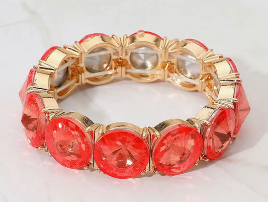 Gold And Orange stretch bracelet