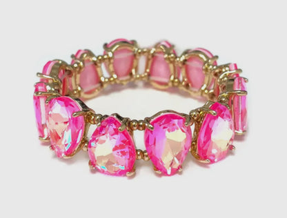 Neon Pink Stretch Braclets