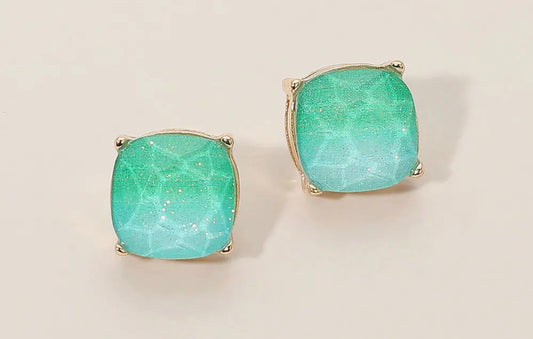 Mint Ombré Post Earrings ￼