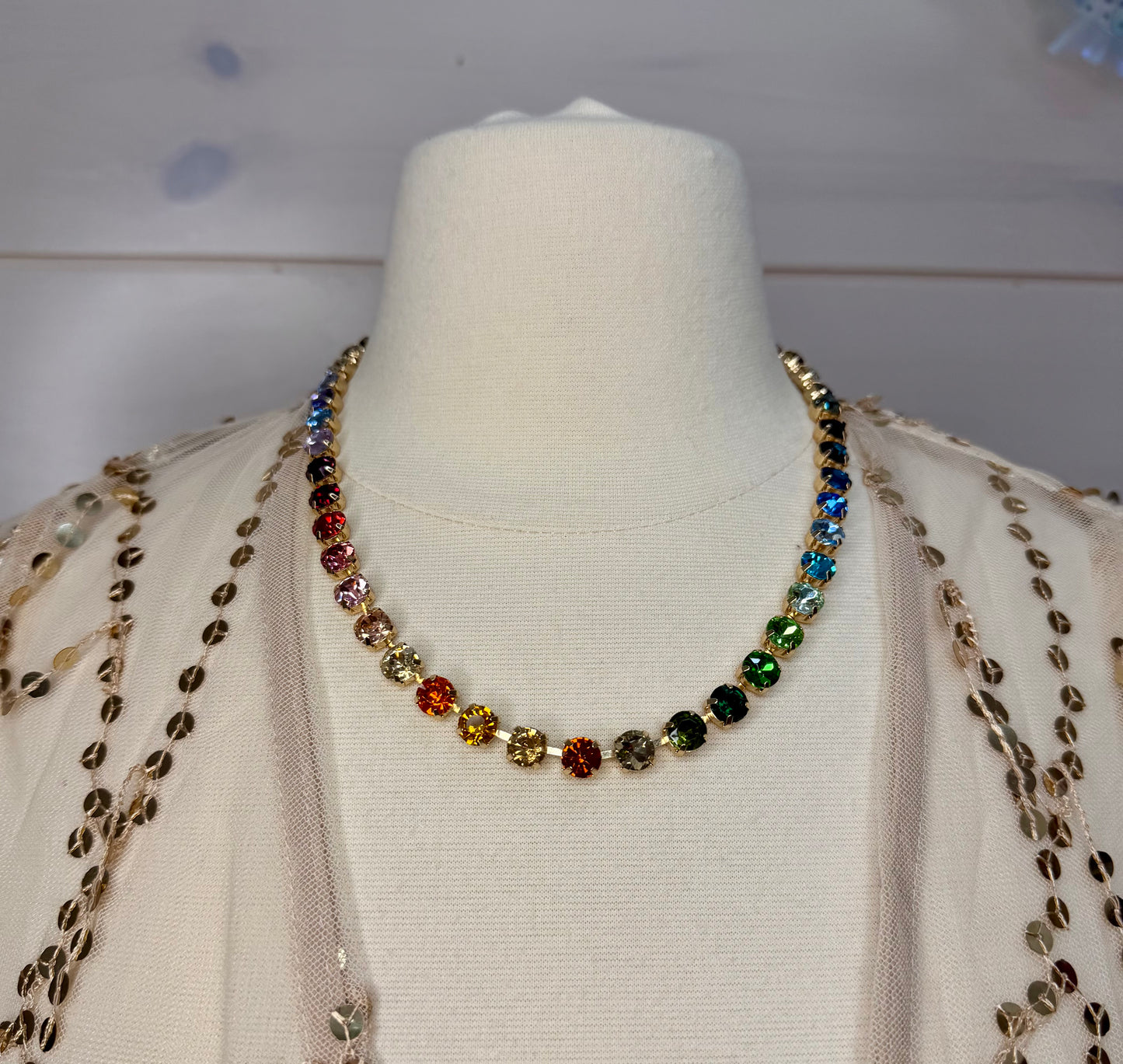 Rainbow Rhinestone necklace