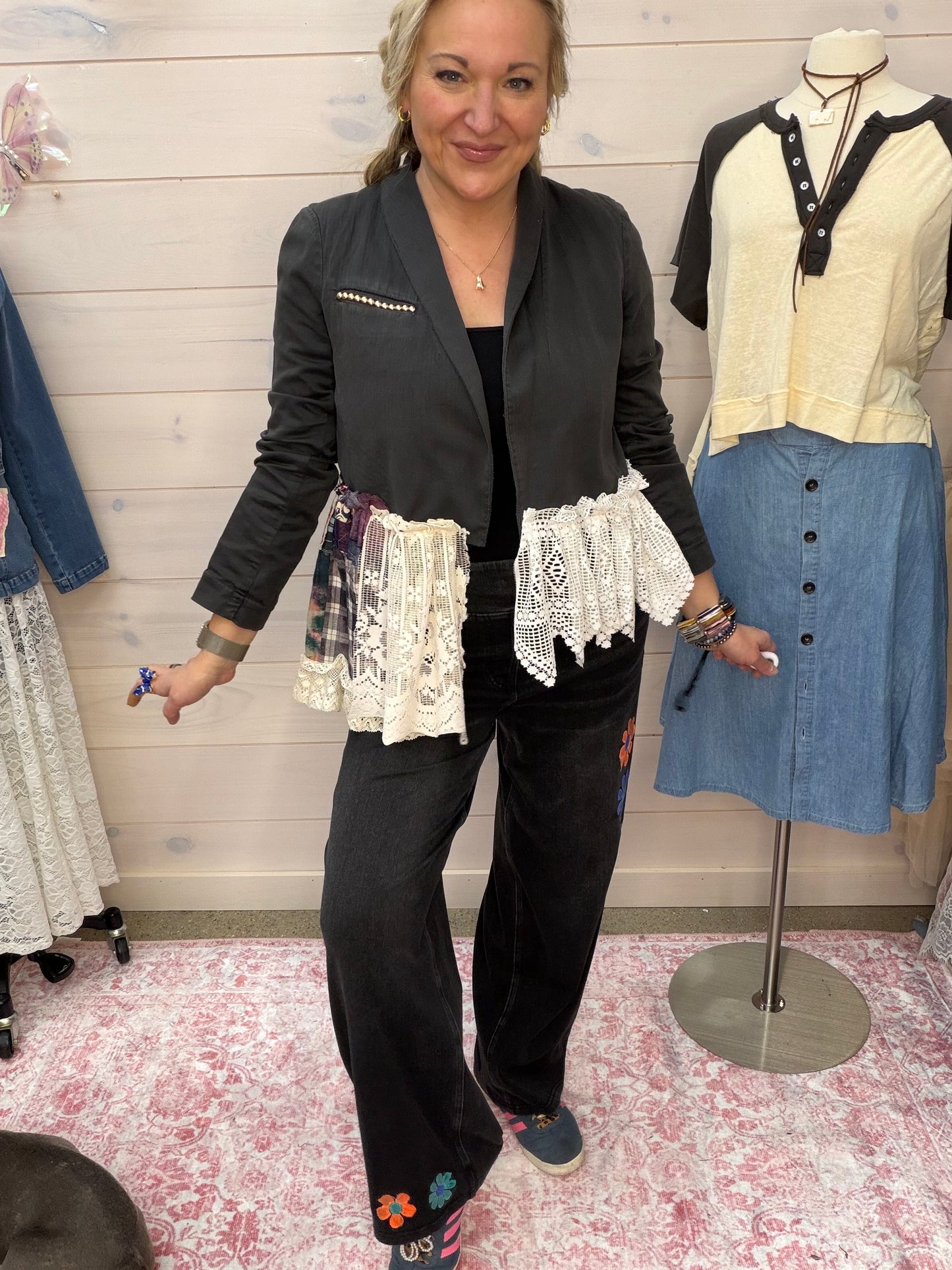 FP up cycled blazer, one of a kind style