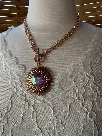 Sun AB Pendent Necklace