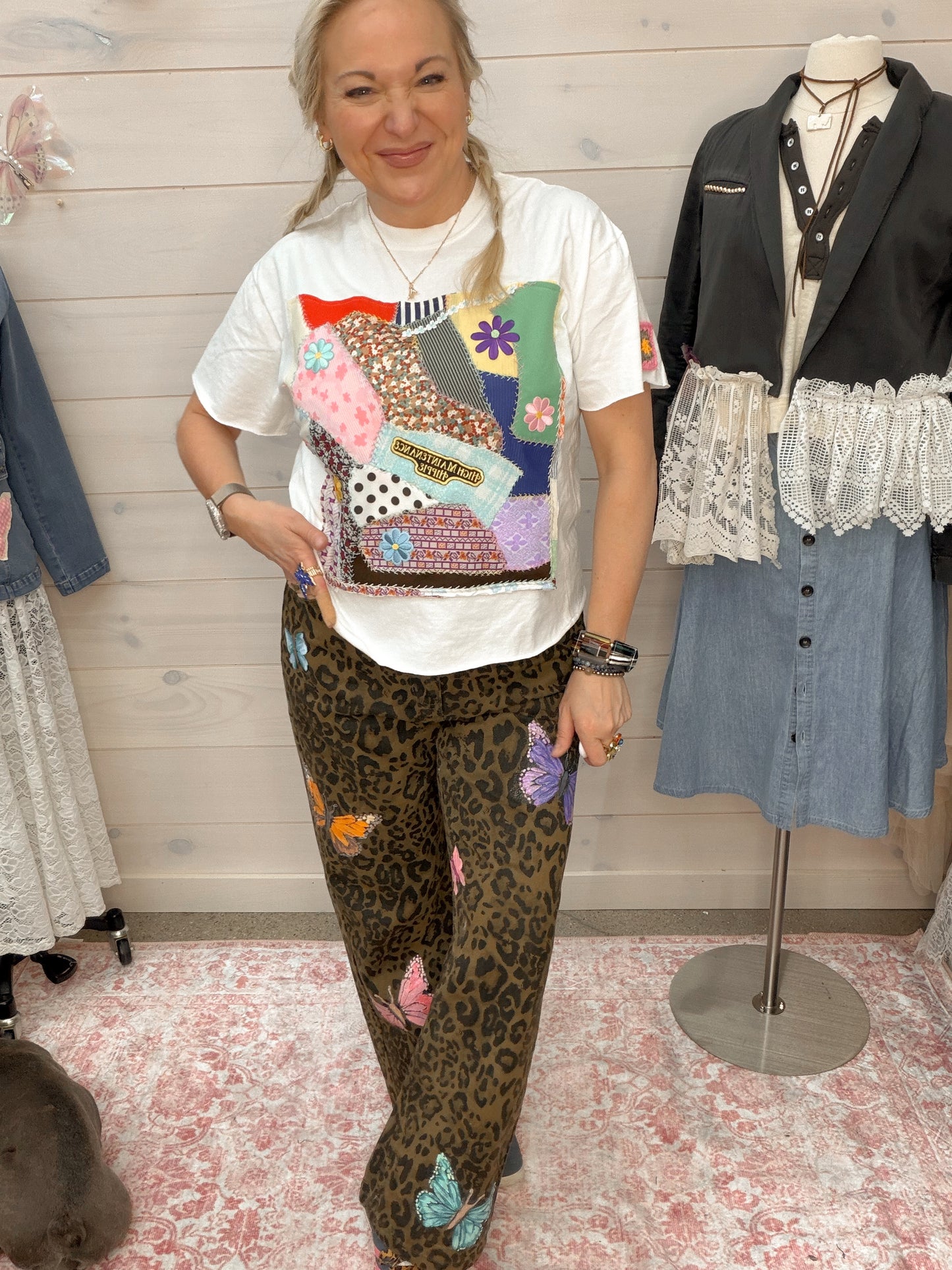 Leopard Jeans Butterfly Art