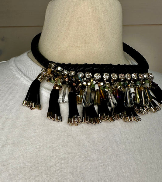 Leather Bling Necklace