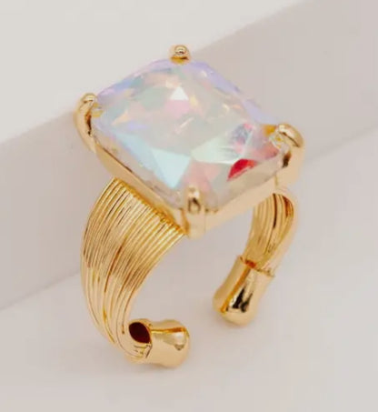 Square cut cocktail ring