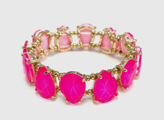 Neon Pink Stretch Braclet