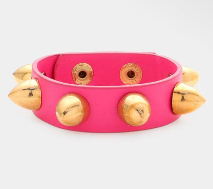 Totally Studding Leather Cuff
