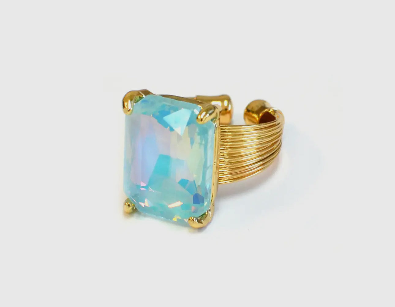 Square cut cocktail ring