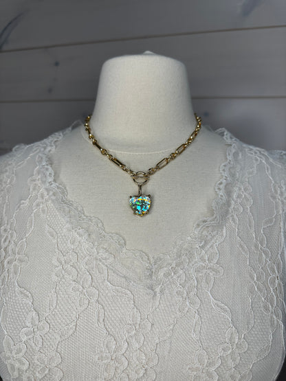 Heart AB Stone Necklace
