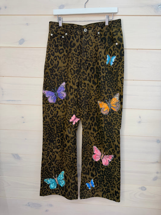 Leopard Jeans Butterfly Art