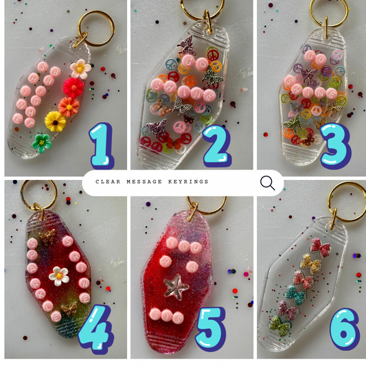 Clear Message KeyRings