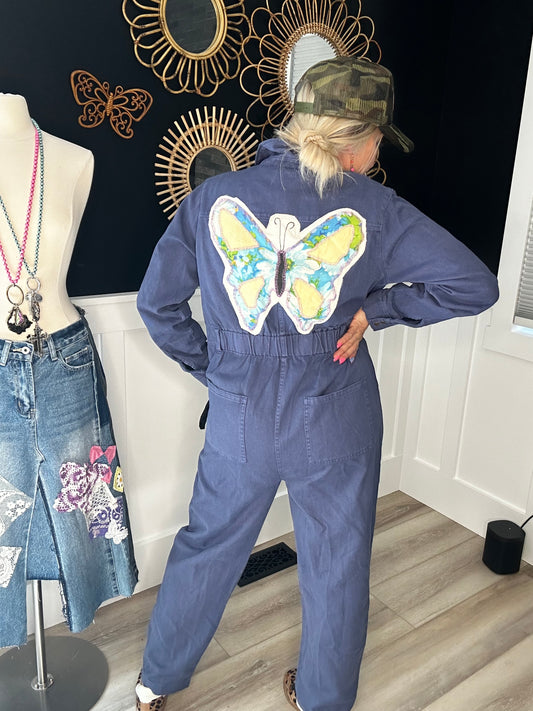 Blue Butterfly Boiler Suit