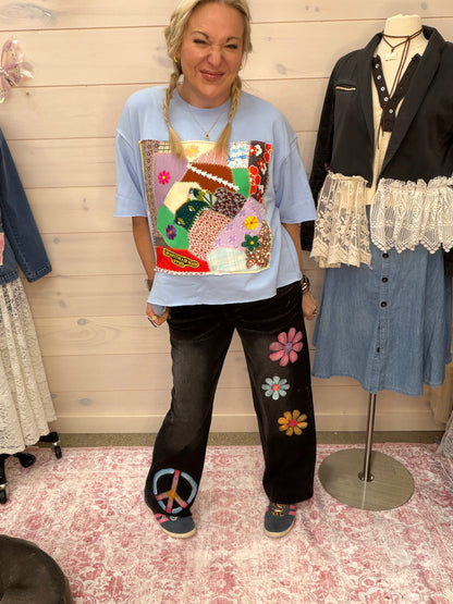 Peace Flower Child Jeans
