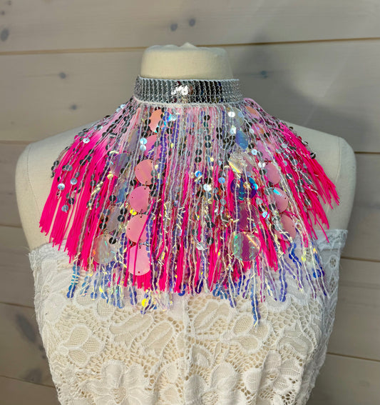 Pink on Pink festival necklace