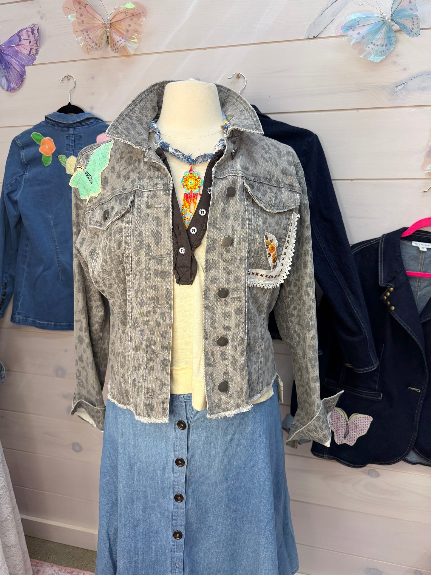 Leopard Denim Jacket