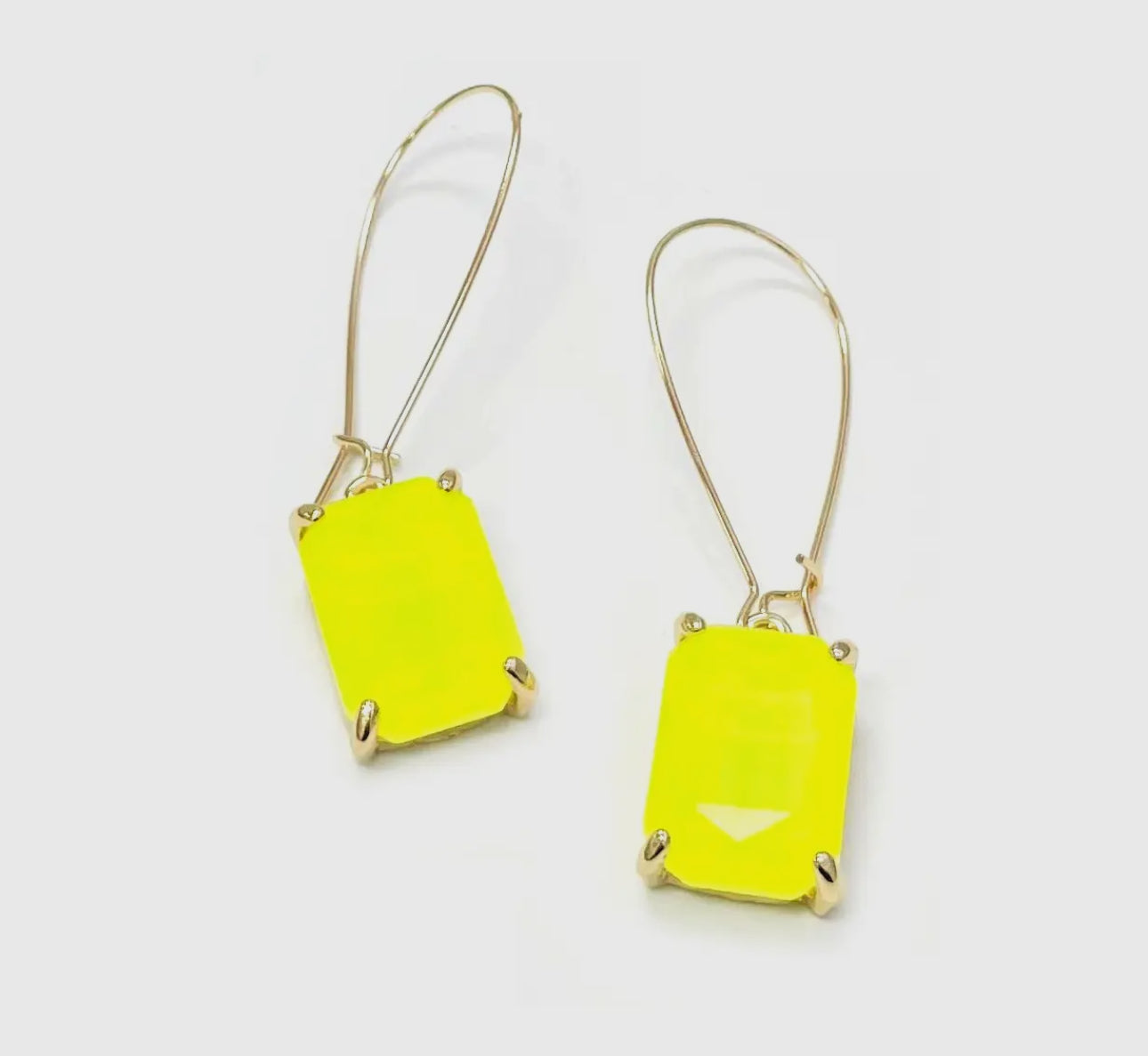 Neon  Rectangle, drop earrings￼