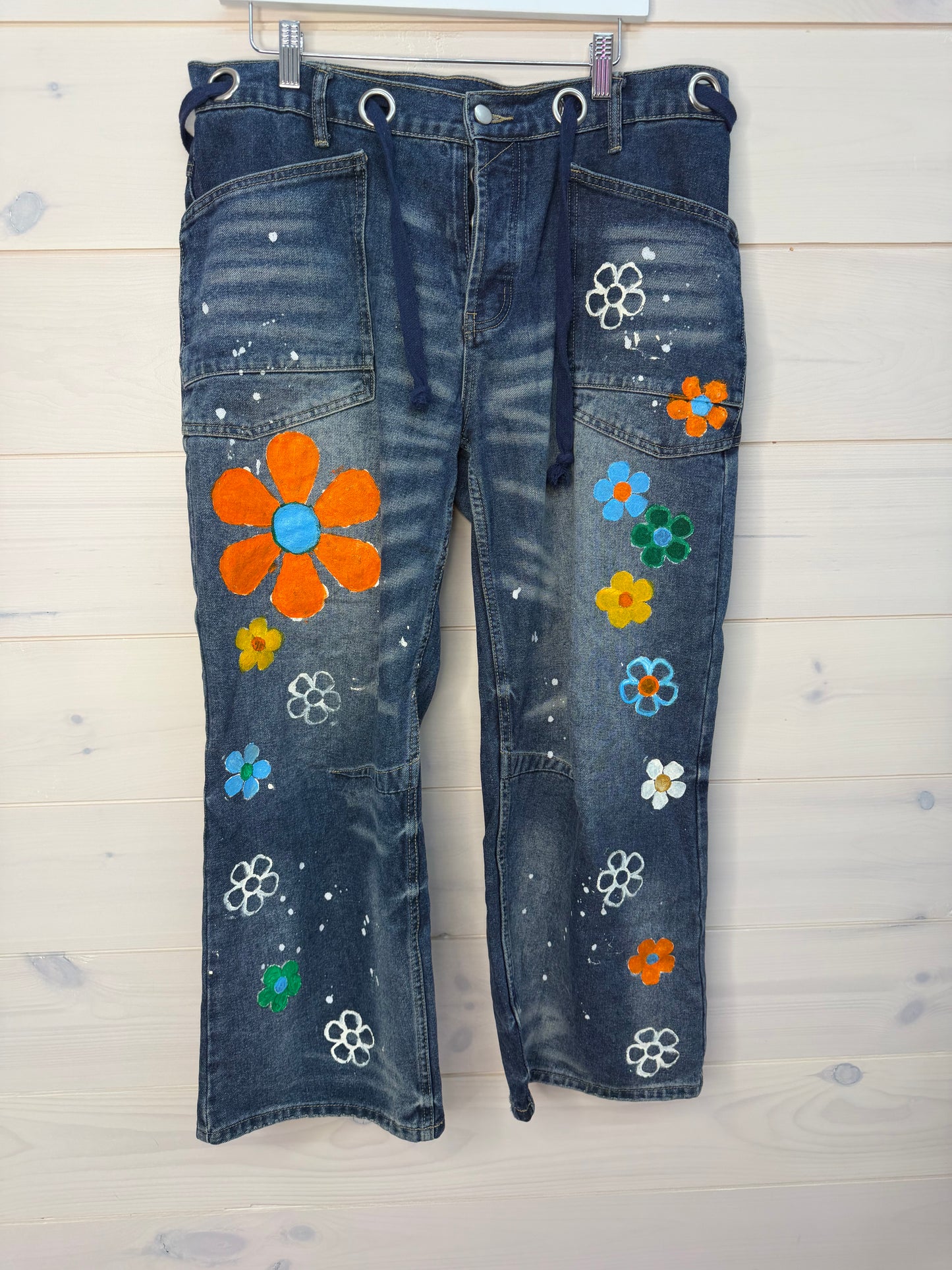Flower Power barrel jeans