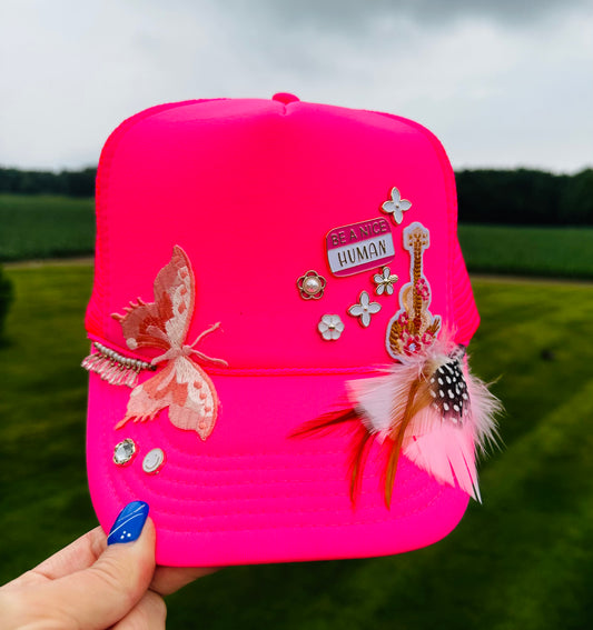 All Dolled Up Custom Trucker Hat✨🌼🩵🌸🐅