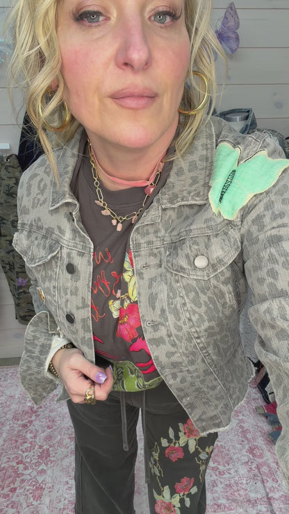 Leopard Denim Jacket