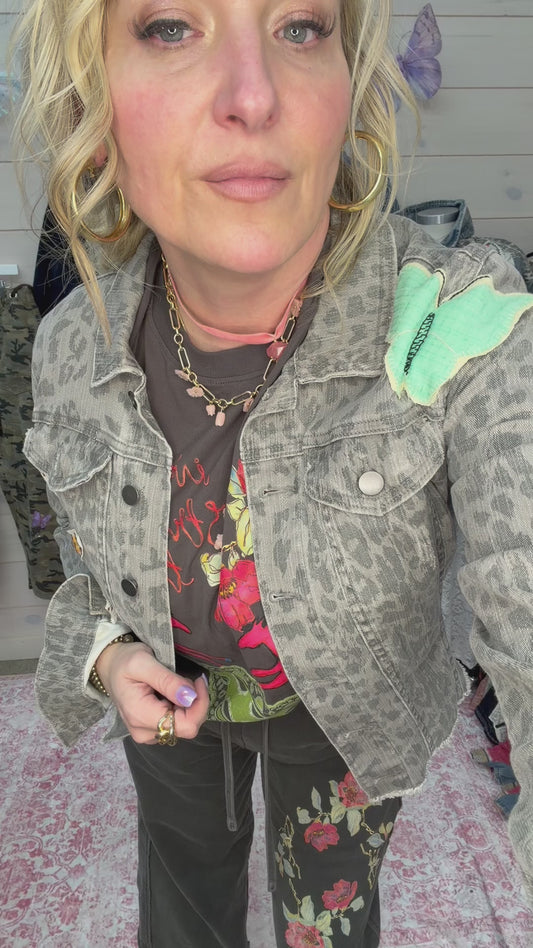 Leopard Denim Jacket